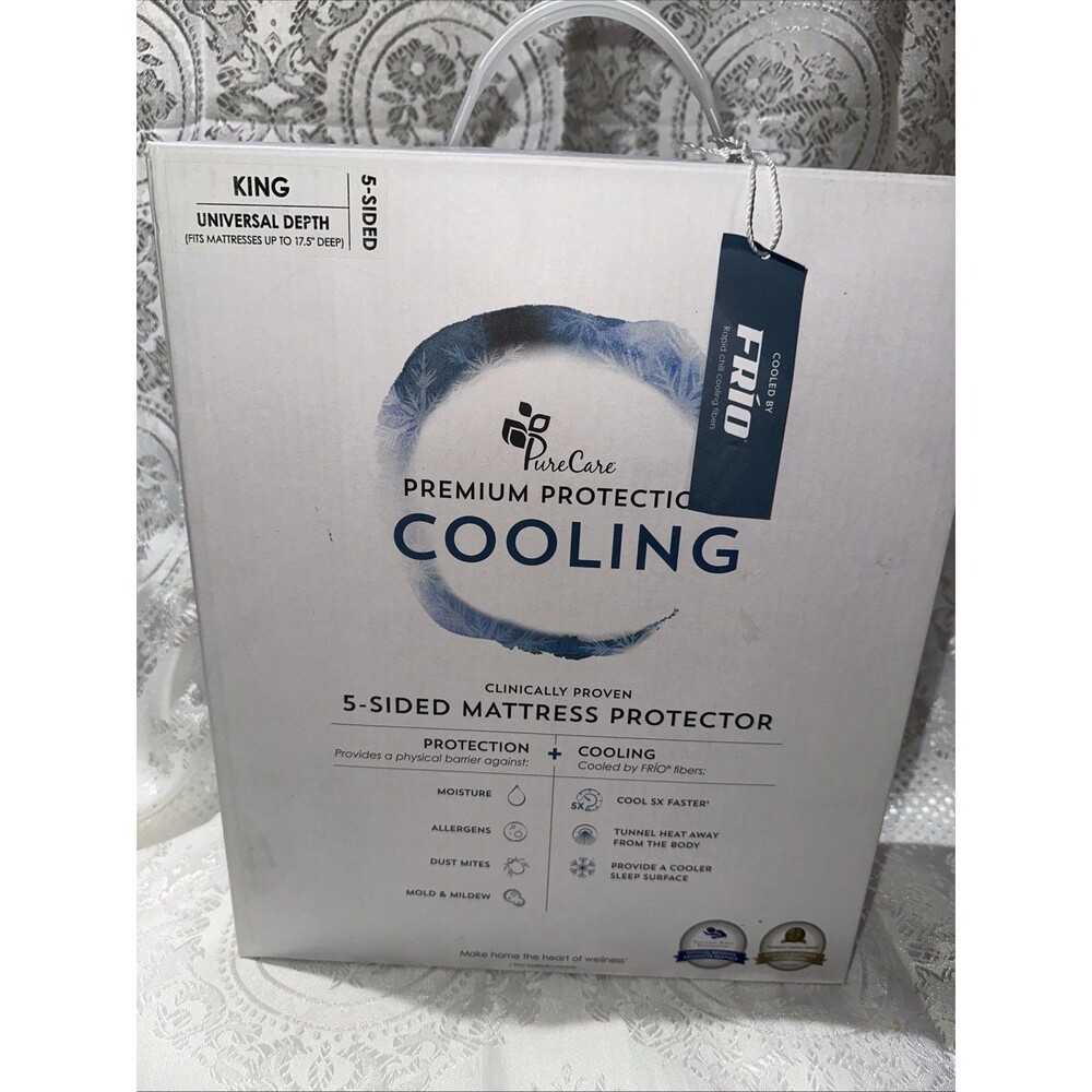 PURECARE Premium Protection Cooling 5-Sided Mattress Protector King